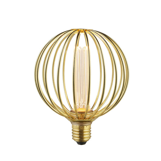 Lampadina Contemporanea Globo Acciaio Oro Vetro 1 Luce E27 3,5W 1800K