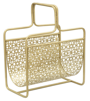 Porta Giornali Glam 37x22x44,5 cm in Ferro Oro