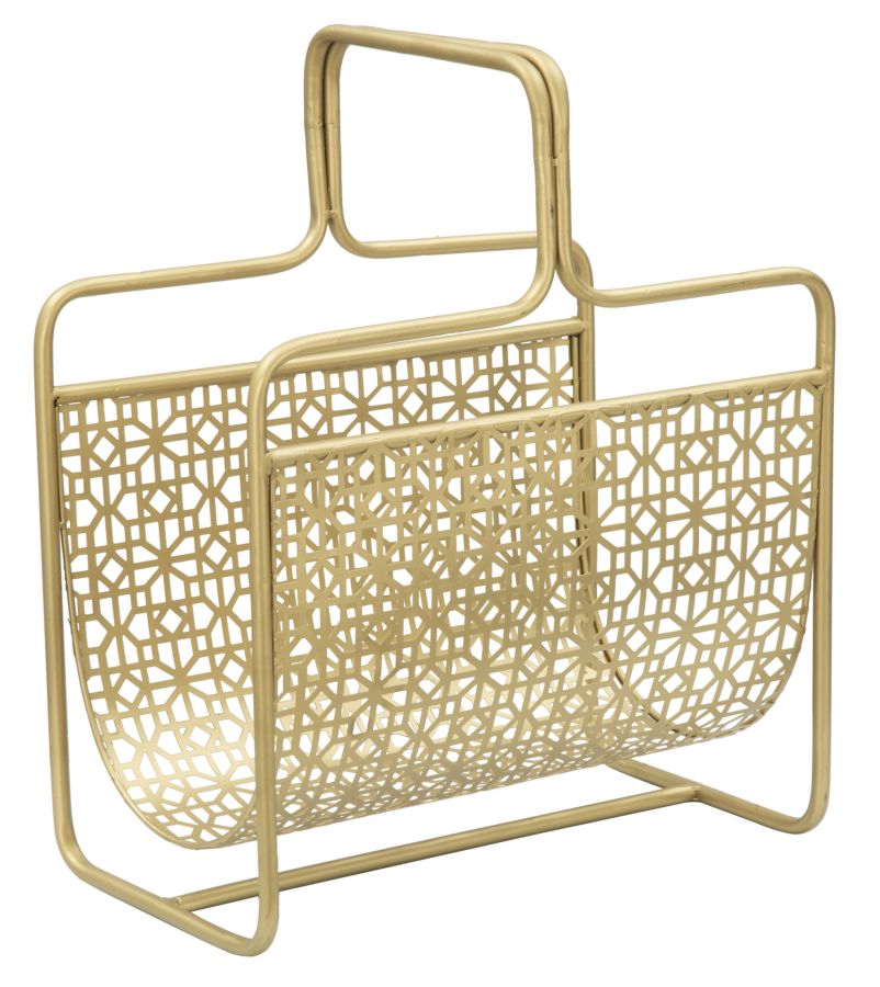 Porta Giornali Glam 37x22x44,5 cm in Ferro Oro