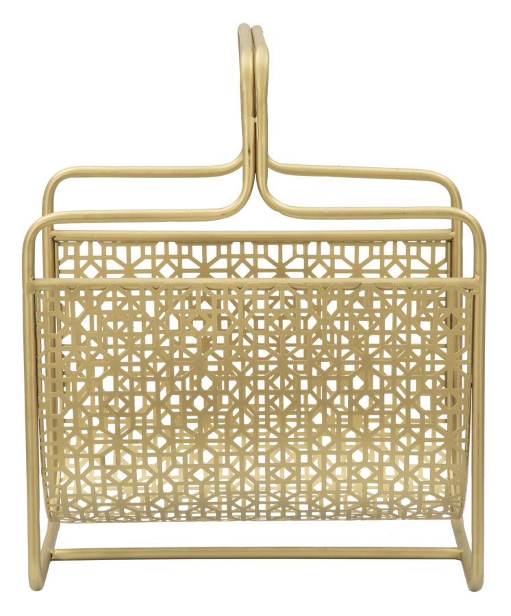 Porta Giornali Glam 37x22x44,5 cm in Ferro Oro