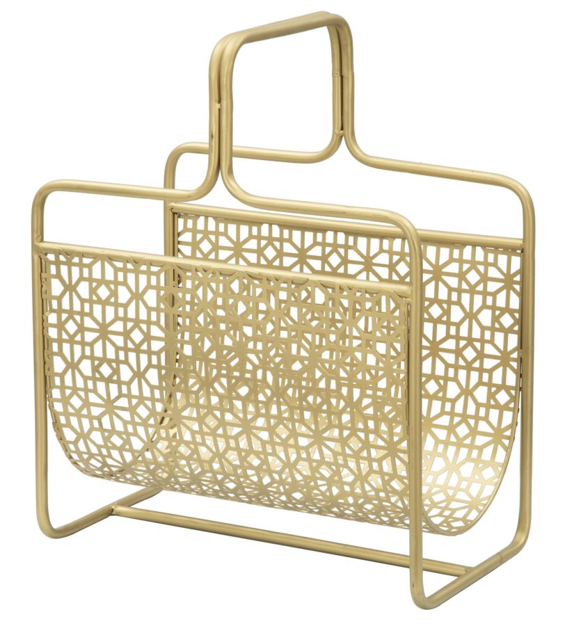 Porta Giornali Glam 37x22x44,5 cm in Ferro Oro