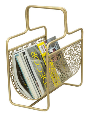 Porta Giornali Glam 37x22x44,5 cm in Ferro Oro