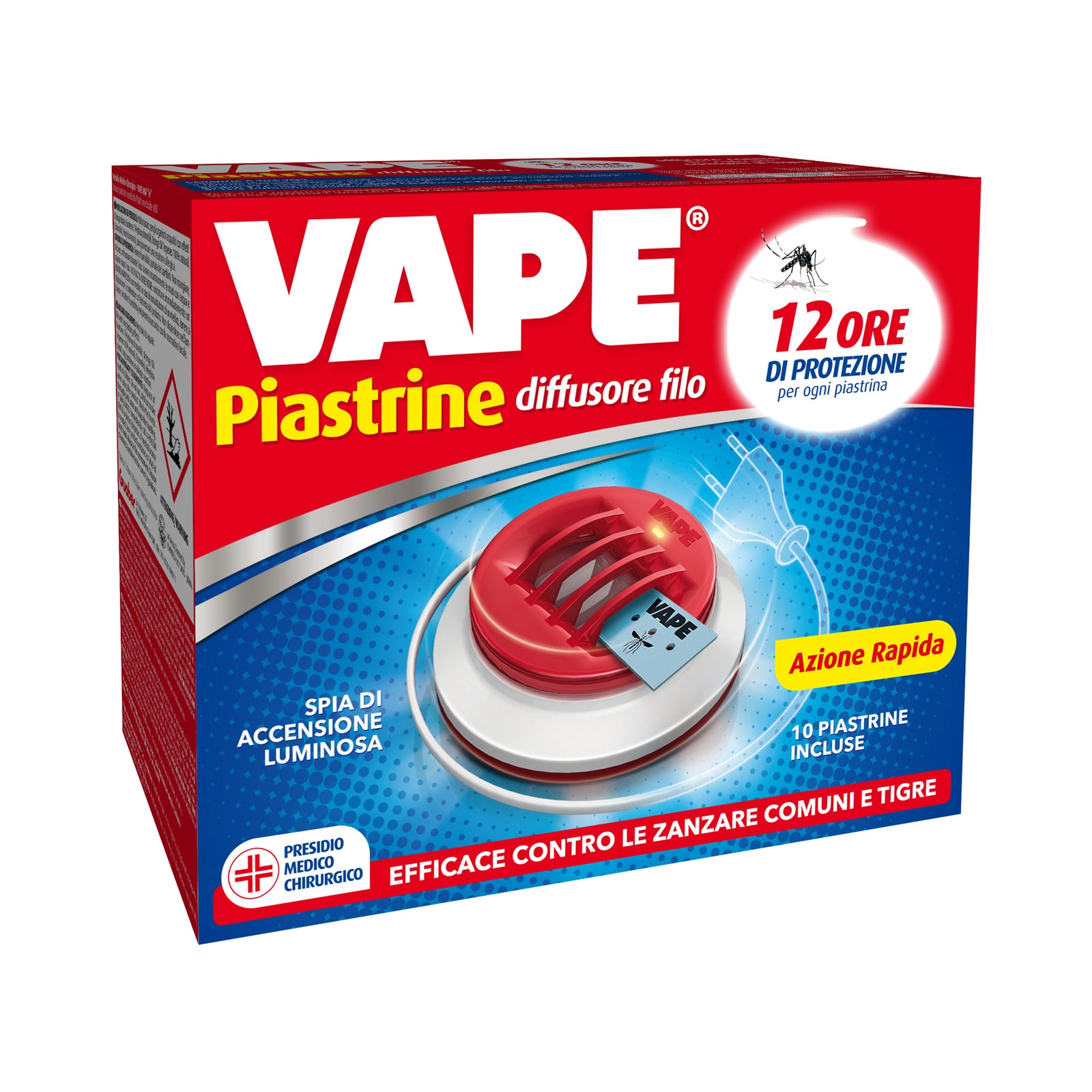 12Pz Vape Elettroemanatore Con Filo + 10 Piastrine