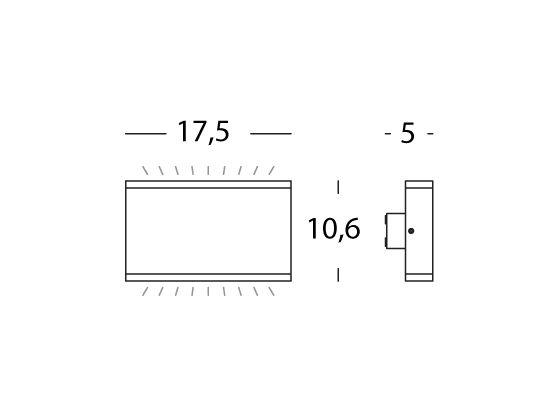 Applique da Esterno a LED 24 Rettangolare Sovil Wave Grigio