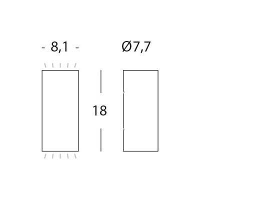 Applique da Esterno a LED 2x6W a Tubo Sovil Sirio Bianco