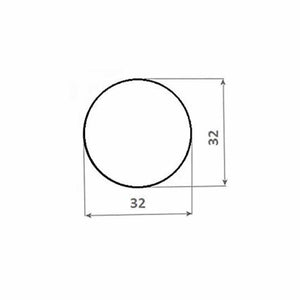 Sgabello legno con seduta rotonda h 80 cm noce chiaro gamba sciabola