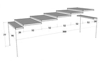 Consolle Allungabile in Legno e Ferro H77x40x90/300cm Diago Bianco Frassino Classica