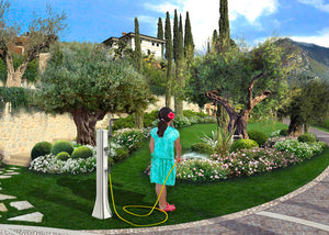 Mini Doccia da Giardino Lavapiedi Miscelatore e Doccetta Mobile Arkema Happy Go Fuxia