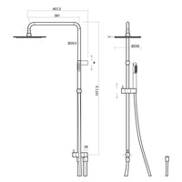 Colonna Doccia Idra con soffione tondo d.25 cm in acciaio inox e doccetta in ottone