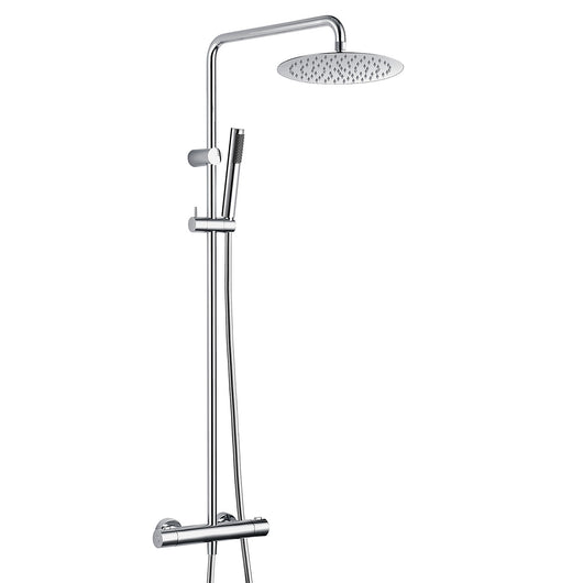 Colonna Doccia Idra con miscelatore termostatico e soffione tondo d.25 cm in acciaio inox ultra slim