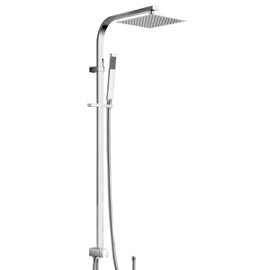 Colonna Doccia Squadrata soffione quadrato 25x25 cm in acciaio inox ultra slim e deviatore integrato