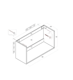 Mobile da Bagno Sospeso con Lavabo Specchio e Lampada a LED TFT Luna Bianco Lucido