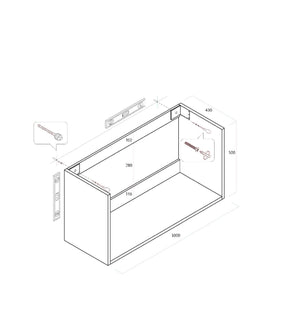 Mobile da Bagno Sospeso con Lavabo Specchio e Lampada a LED TFT Febe Bianco Lucido