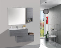 Mobile da Bagno Sospeso 100cm Pensile P18cm Mazzoni Boston 15 Grigio Cemento