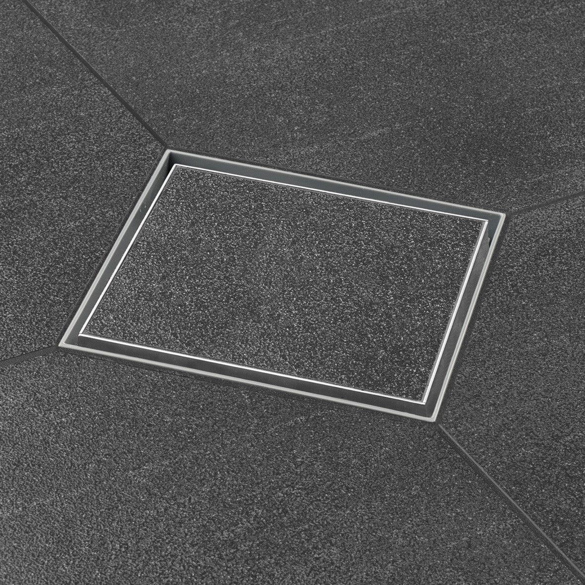 Scarico per doccia a filo pavimento con griglia piastrellabile 15x15 cm 