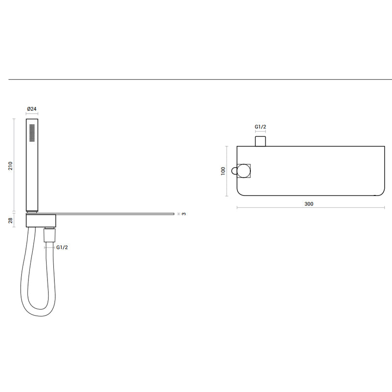 Kit doccia con ripiano portaoggetti, doccino e flessibile pvc silver