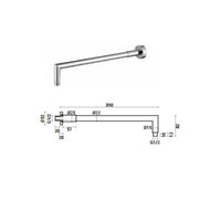 Soffione doccia tondo in acciaio inox diametro 25 cm spessore 4 amm completo di braccio doccia