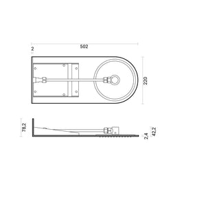 Composizione doccia con soffione tondo 50x22 acciaio inox, set duplex e miscelatore termostatico