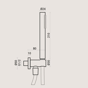 Composizione doccia con soffione tondo 50x22 acciaio inox, set duplex e miscelatore termostatico