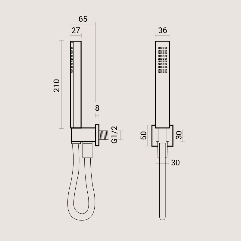 Composizione doccia con soffione quadrato in acciaio inox 25x25 con set duplex e braccio