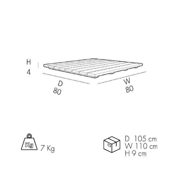 Piatto Doccia Ecowood 80 X 80 X 4 Cm Cv-D107