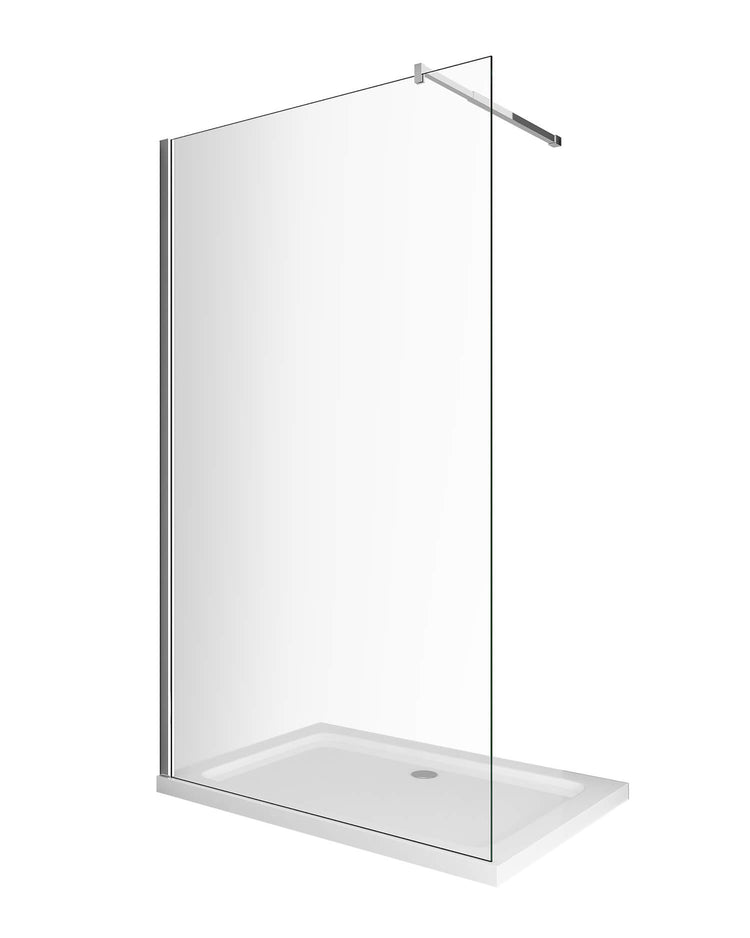 Parete Doccia Walk-In in Cristallo 8mm Trasparente H200cm 80 cm