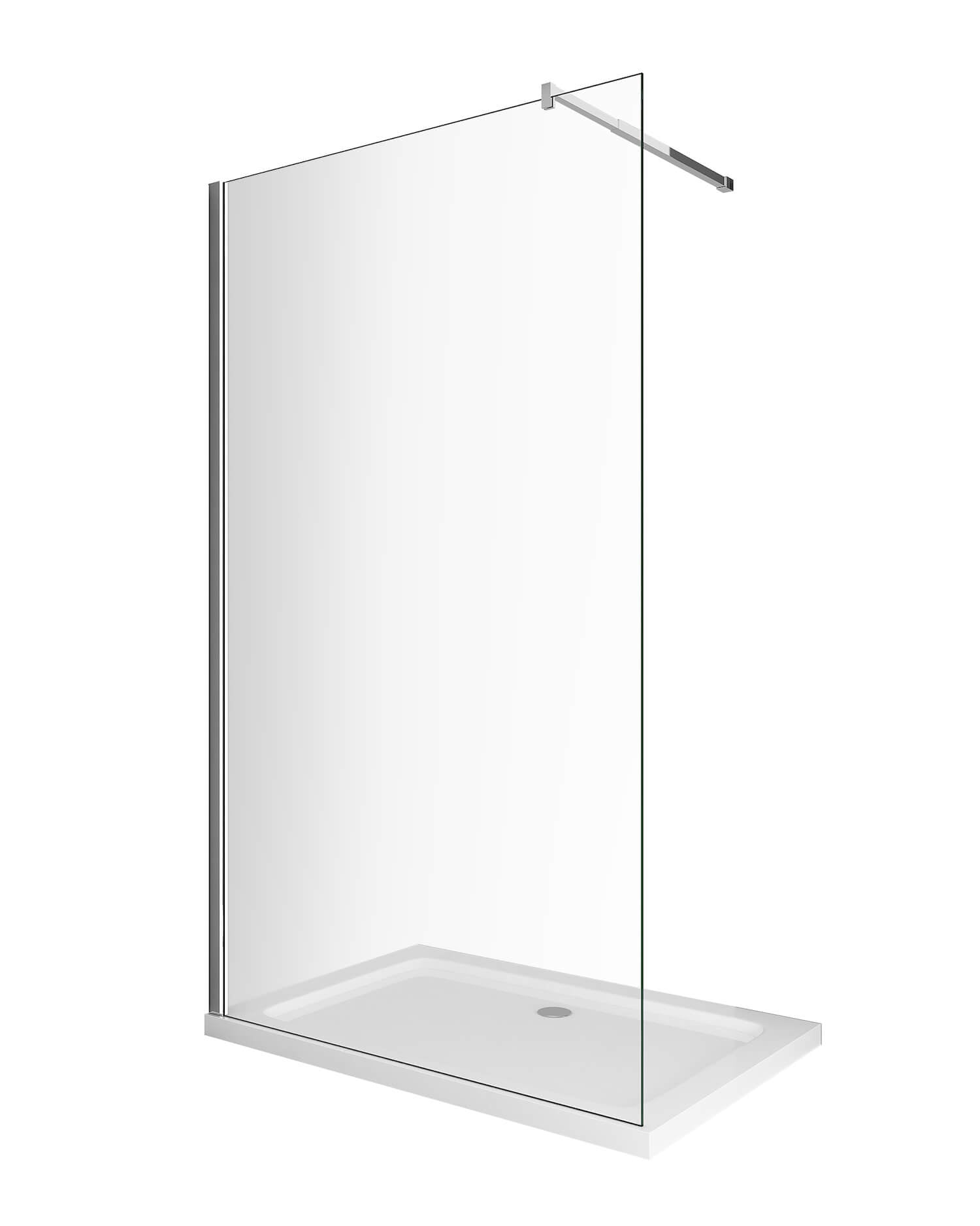 Parete Doccia Walk-In 90x90 cm in Cristallo Trasparente 8mm H200 Cristal