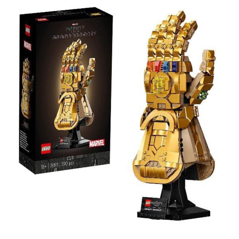 Lego super heroes marvel 76191 guanto dell`infinito di thanos, modello da costruzione avengers da collezione, set per adulti