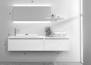 Mobile Bagno Sospeso 170cm TFT Ibiza Bianco Specchio