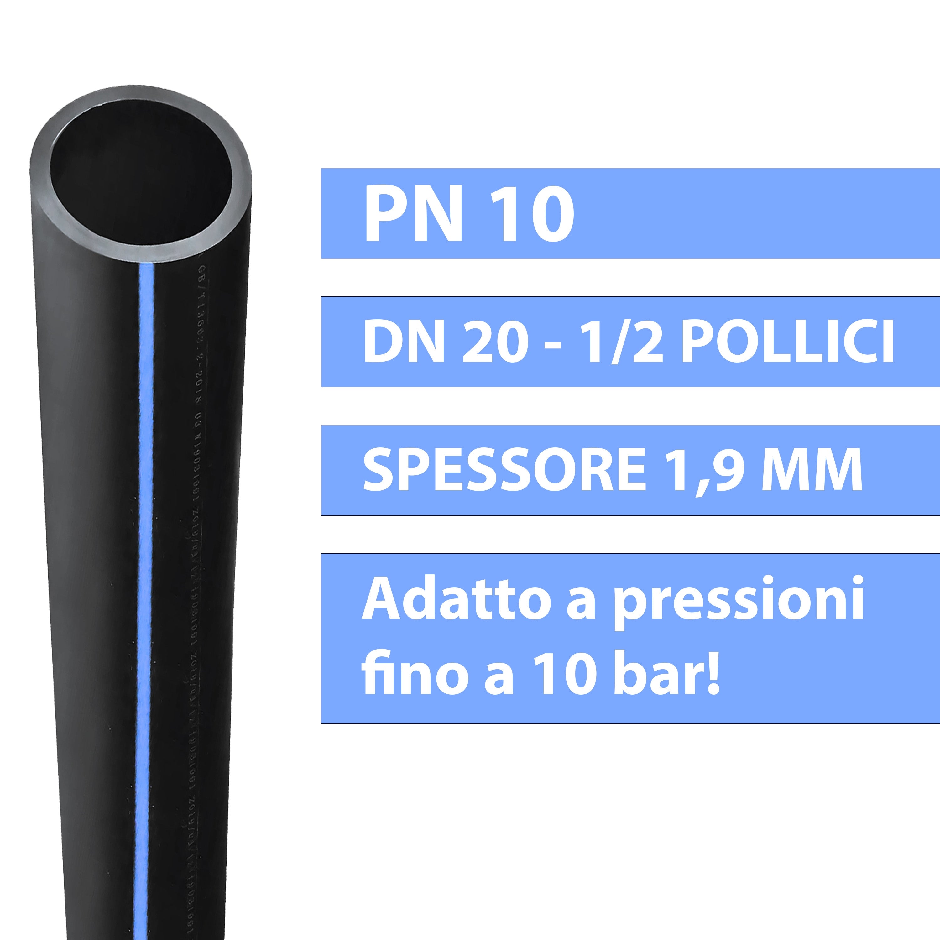 TUBO IRRIGAZIONE PN 10 ALTA DENSITA' 100 METRI/DN 20