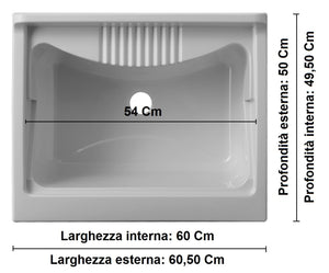 Mobile Lavatoio in PVC 60x50x85cm 2 Ante Forlani Honest Bianco