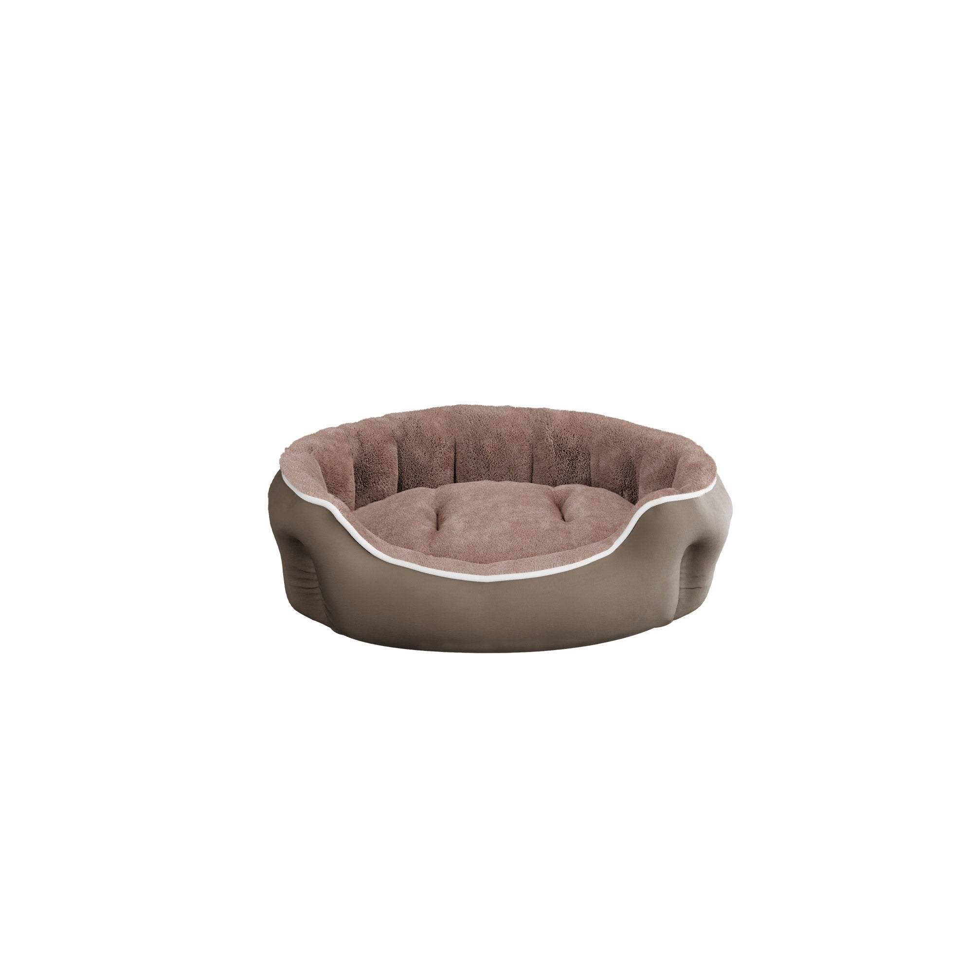 Cuccia Imbottita per Cani e Gatti 48x42x16cm in Poliestere Coccole Beige