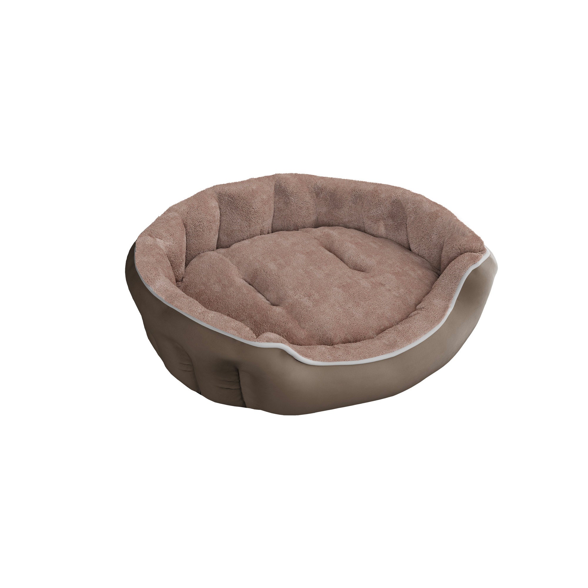 Cuccia Imbottita per Cani e Gatti 59x53x18cm in Poliestere Coccole Beige