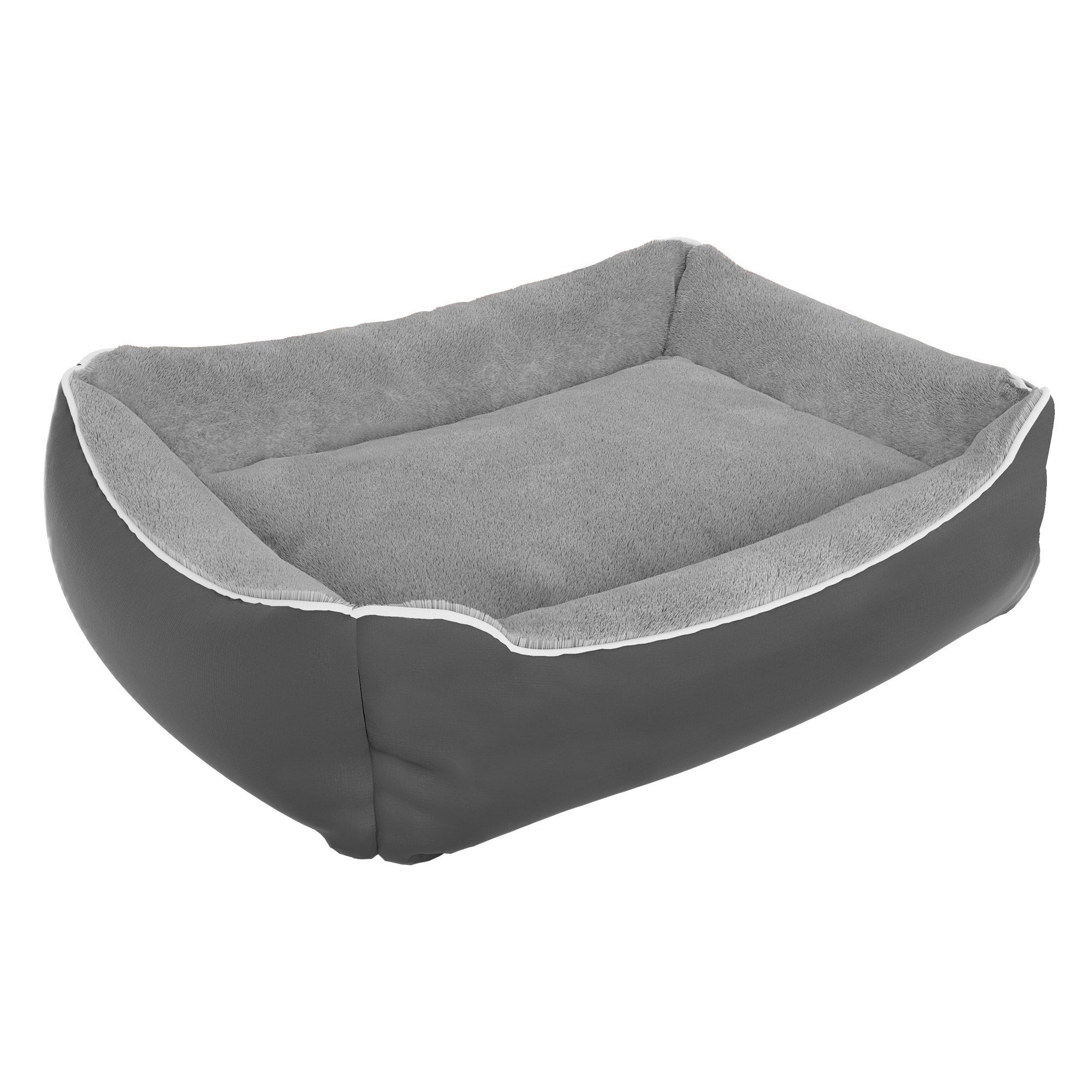 Cuccia Imbottita per Cani e Gatti 84x66x19cm in Poliestere Nuvola Grigia