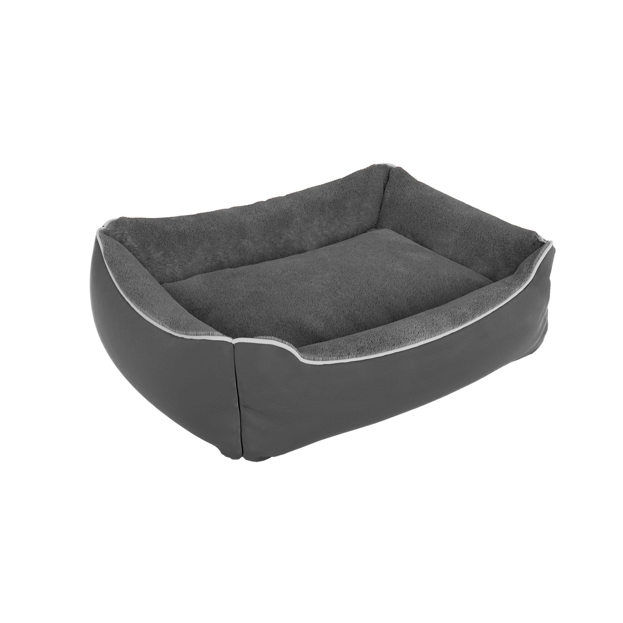 Cuccia Imbottita per Cani e Gatti 62x50x17cm in Poliestere Nuvola Grigio Scuro