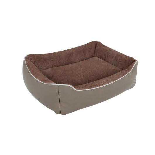 Cuccia Imbottita per Cani e Gatti 62x50x17cm in Poliestere Nuvola Beige