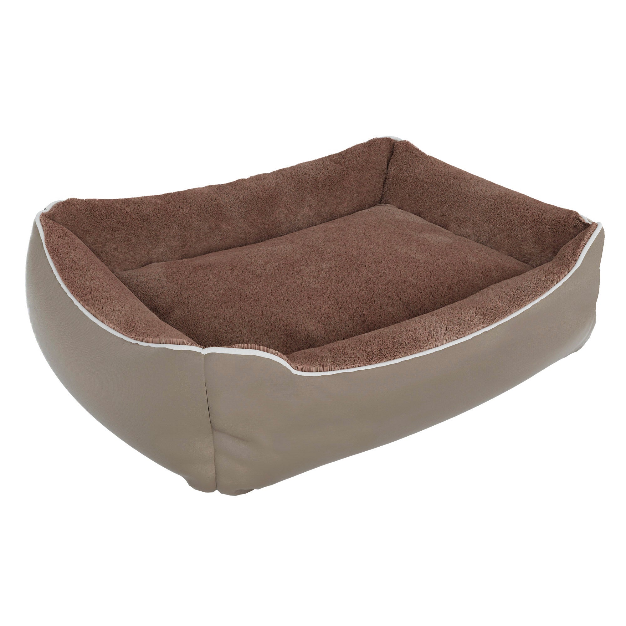 Cuccia Imbottita per Cani e Gatti 84x66x19cm in Poliestere Nuvola Beige