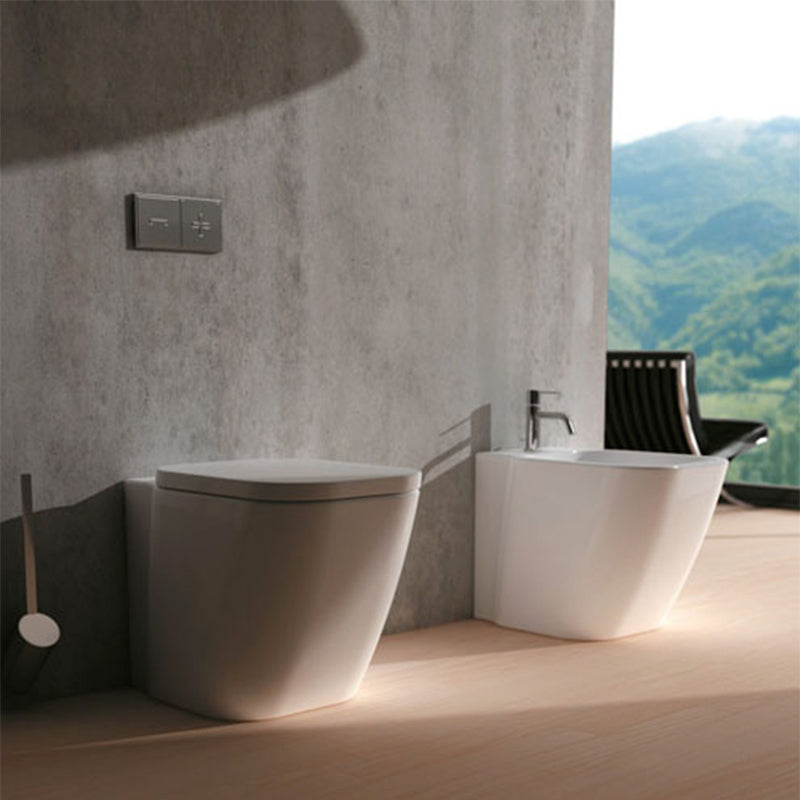 Sanitari senza brida filo parete Domus Falerii F50 Special Wc, bidet e sedile soft close