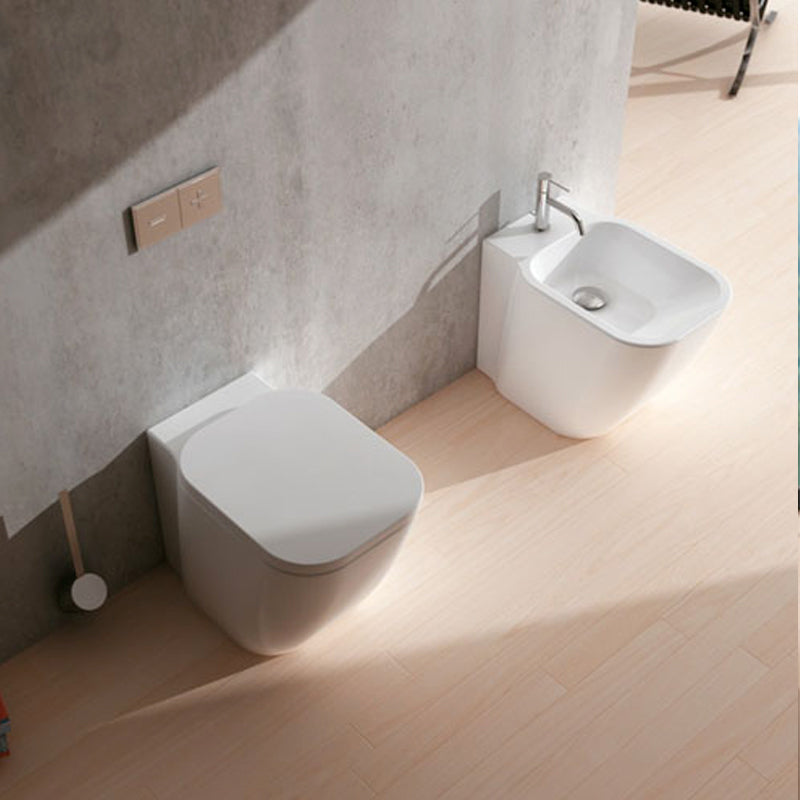 Sanitari senza brida filo parete Domus Falerii F50 Special Wc, bidet e sedile soft close