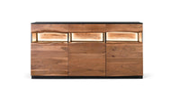 Credenza in massello di acacia naturale e nero