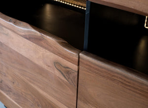 Credenza in massello di acacia naturale e nero