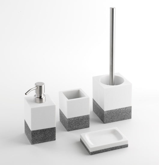 Set 4 Accessori da Bagno in Resina TFT Saada Bianco e Grigio