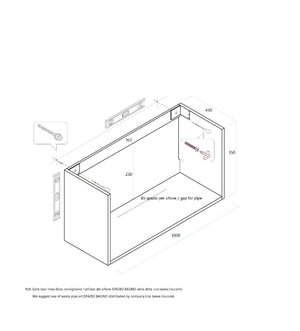 Mobile Bagno Sospeso 100 cm in Legno TFT Ibiza Bianco Opaco