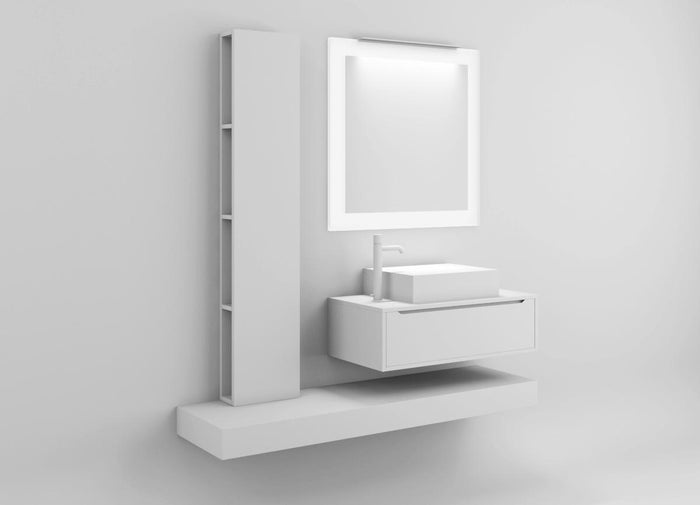 Mobile Bagno Sospeso 120 cm in Legno TFT Belsk Bianco Opaco