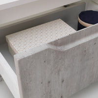 Cassettiera con Ruote 1 Cassetto 120x45x32 cm in Legno TFT Belsk Bianco e Cemento