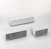 Cassettiera con Ruote 1 Cassetto 120x45x32 cm in Legno TFT Belsk Bianco e Cemento