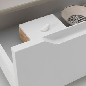 Cassettiera con Ruote 1 Cassetto 120x45x32 cm in Legno TFT Belsk Bianco Opaco