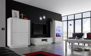 Mobile Porta TV 2 Ante 156x50x45 cm in Legno TFT Frame Bianco Opaco