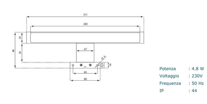 Mobile Bagno Sospeso 100 cm Lavabo Specchio e Lampada a LED TFT Marte Grigio Chiaro