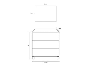 Mobile Bagno 100 cm Lavabo Specchio e Lampada a LED TFT Marte Pietra Marrone